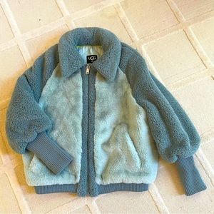 UGG faux fur colorblock coat